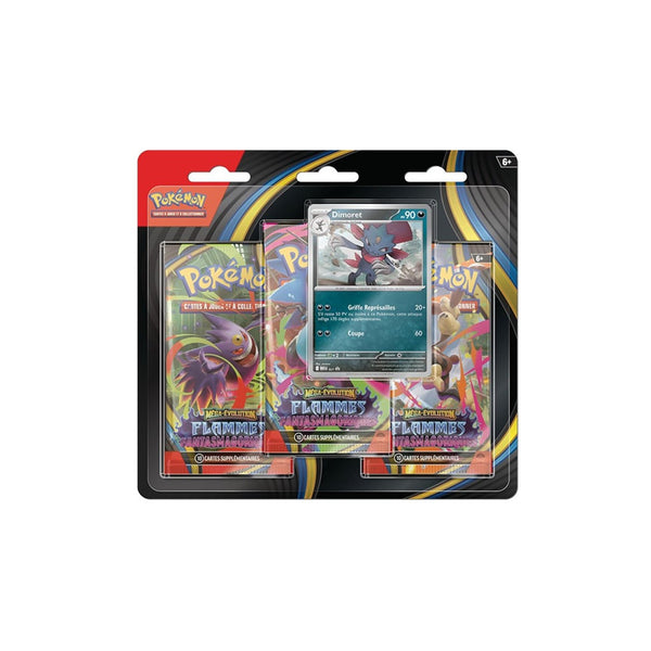 Tripack Pokémon Flammes Fantasmagoriques (FR) — ME2 — 3 boosters + carte promo — Sous blister — Neuf & scellé