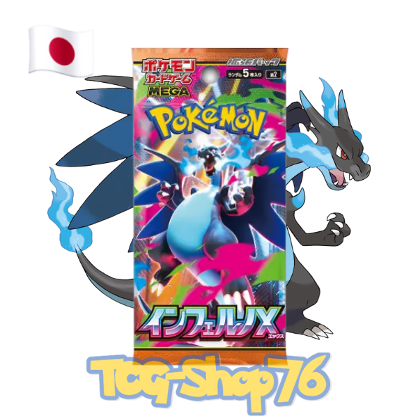 Booster Pokémon (JP) — MEGA Inferno X — 5 cartes — Neuf & Scellé