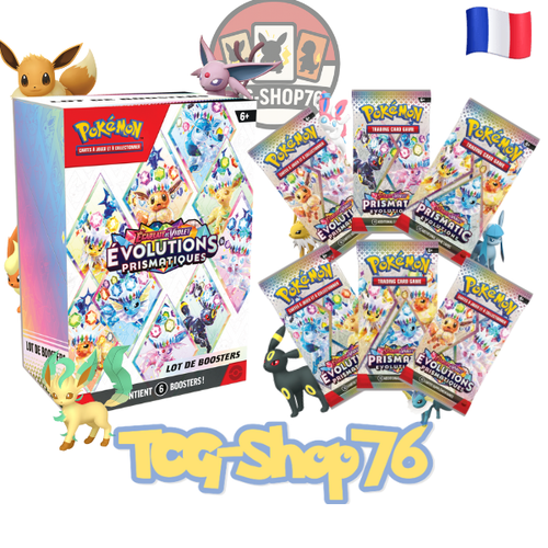 Bundle Pokémon Évolutions Prismatiques (FR) — SV8.5 — 6 boosters (10 cartes × 6) — Neuf & scellé