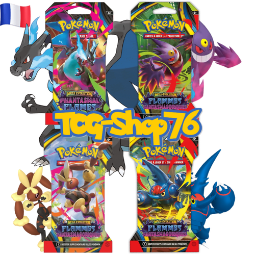 Booster Pokémon Flamme Fantasmagorique (FR) — ME2 — 10 cartes — Sous blister — Neuf & scellé