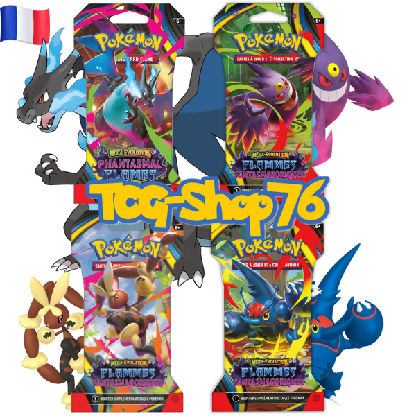Booster Pokémon Flamme Fantasmagorique (FR) — ME2 — 10 cartes — Sous blister — Neuf & scellé