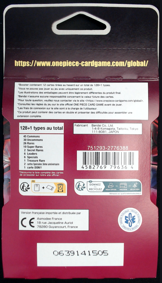 Blister Booster One Piece OP-11 Des Poings Vifs Comme l’Éclair 🇫🇷 Français