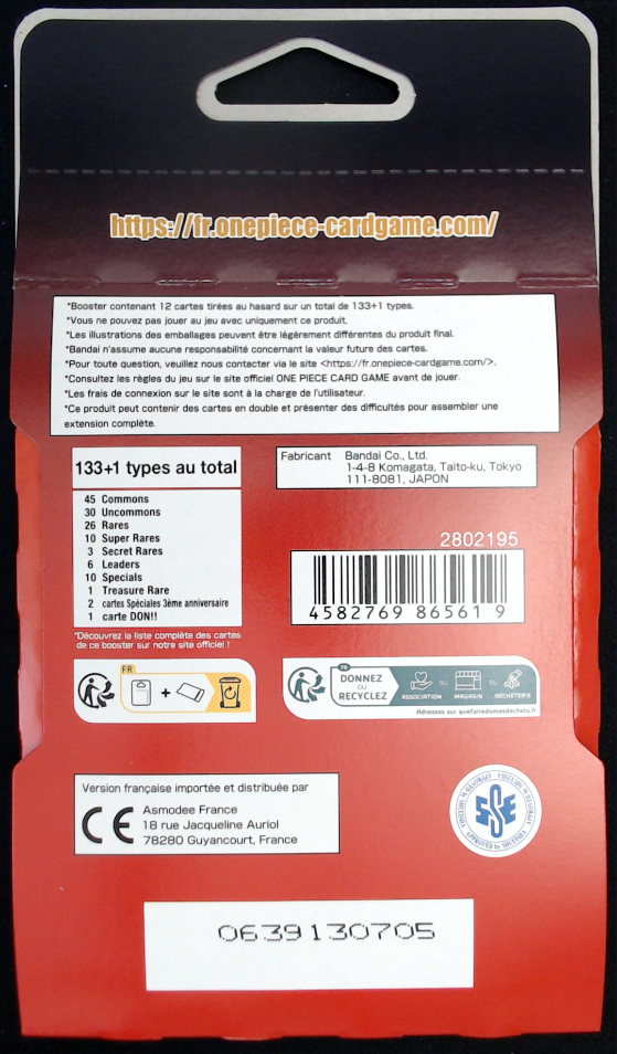 Blister Booster One Piece OP-13 Successeurs 🇫🇷 Français