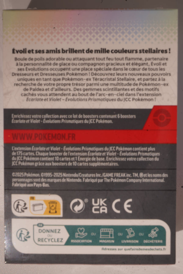 Bundle Pokémon Évolutions Prismatiques (FR) — SV8.5 — 6 boosters (10 cartes × 6) — Neuf & scellé