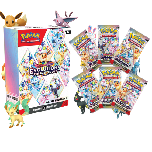 Bundle Pokémon Évolutions Prismatiques (FR) — SV8.5 — 6 boosters (10 cartes × 6) — Neuf & scellé