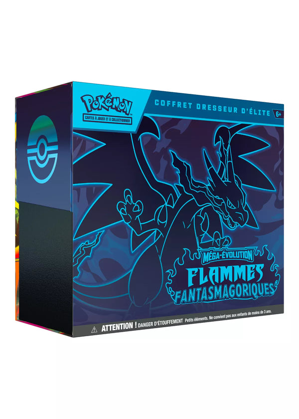 Coffret Dresseur d’Élite Pokémon – Flamme Fantasmagorique (FR) — ME2 — 9 boosters + promo + accessoires — Neuf & scellé ( présence de petit trou )